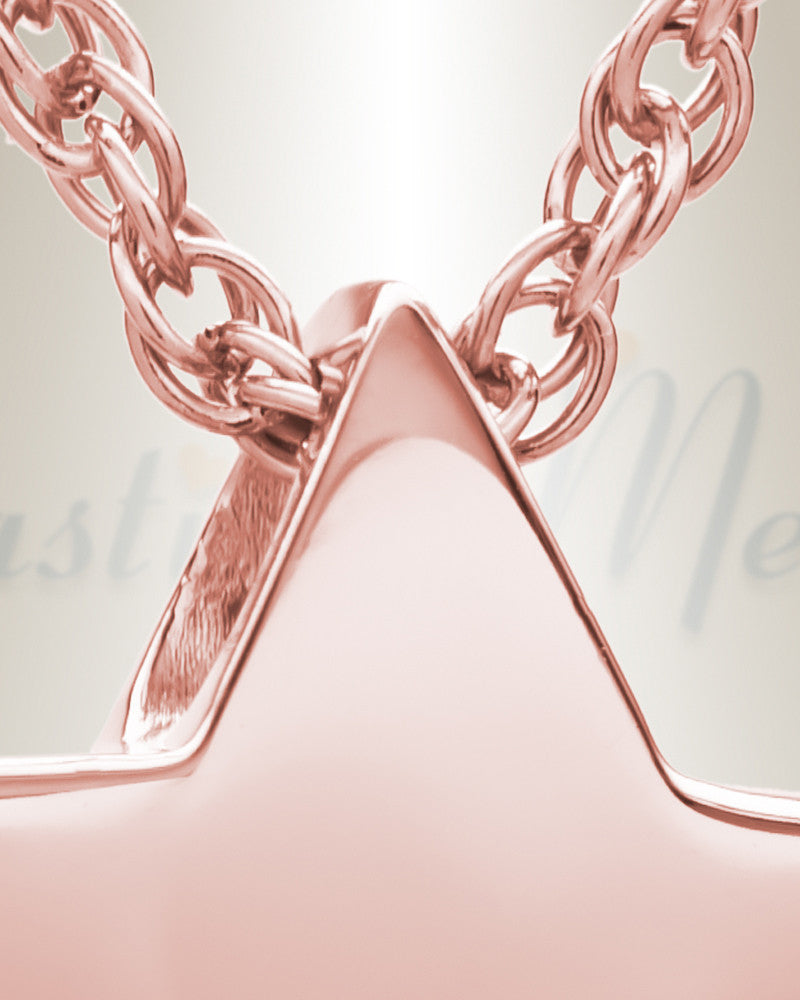 14K Rose Gold Small Sliding Star Cremation Urn Keepsake