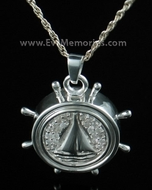 Sterling Silver Captains Wheel Memorial Locket