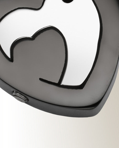 Black Stainless Honesty Heart Urn Keychain