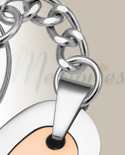 Rose Gold and Stainless Honesty Heart Cremation Keychain
