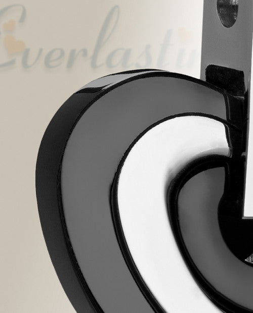 Black and Silver Sincere Heart Urn Pendant