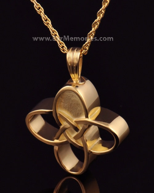 Gold Plated Celtic Cherished Cross Urn Pendant
