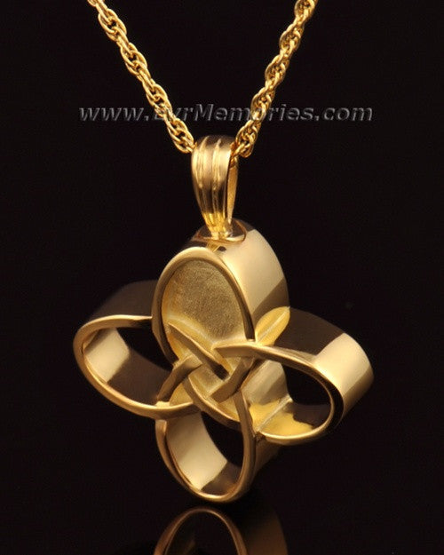 14k Gold Celtic Cherished Cross Urn Pendant