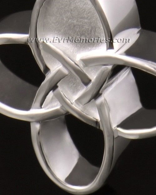 14k White Gold Celtic Cherished Cross Urn Pendant