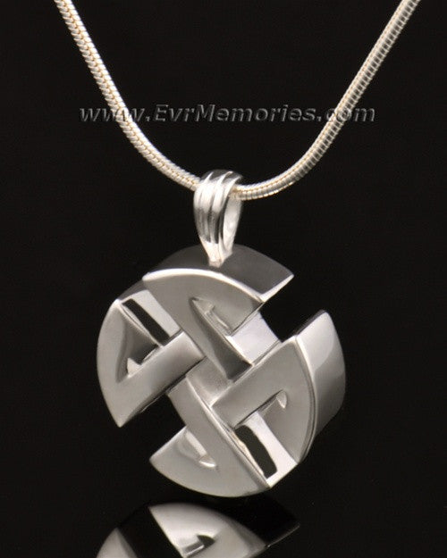 14k White Gold Celtic Cherished Round Memorial Jewelry