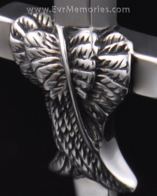 Sterling Silver Angelic Cross Cremation Charm