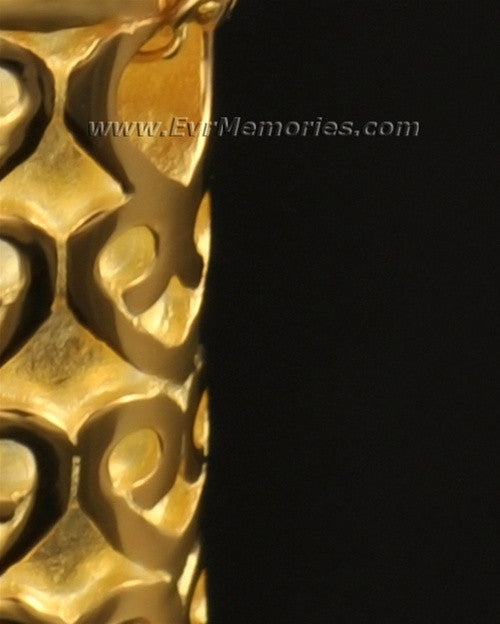 14k Gold Lovely Cylinder Memorial Jewelry