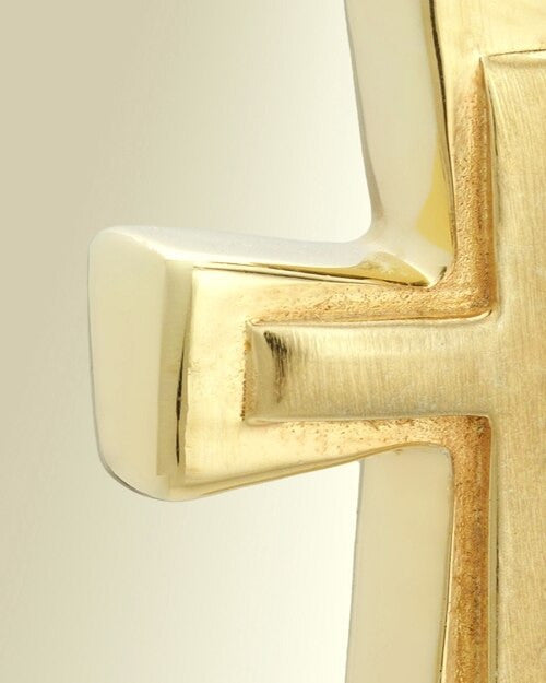 14k Gold Double Cross Cremation Charm