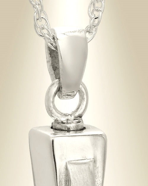 14k White Gold Double Cross Cremation Charm
