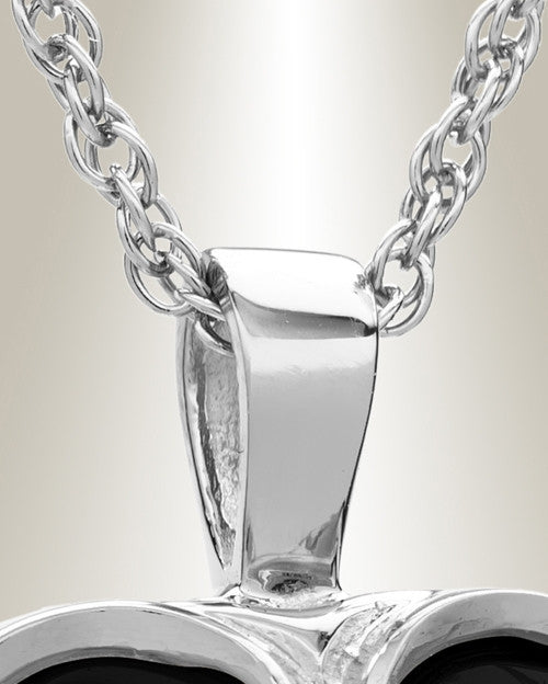 Sterling Silver Onyx Innocent Heart Cremation Pendant