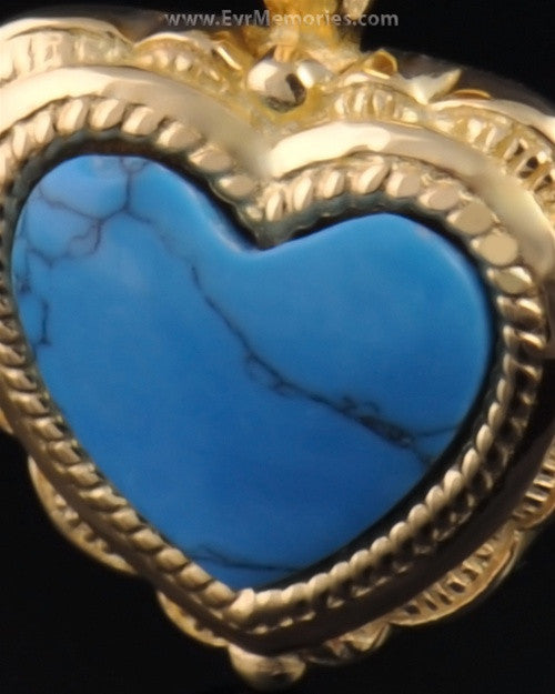 Gold Plated Turquoise Heart Jewelry