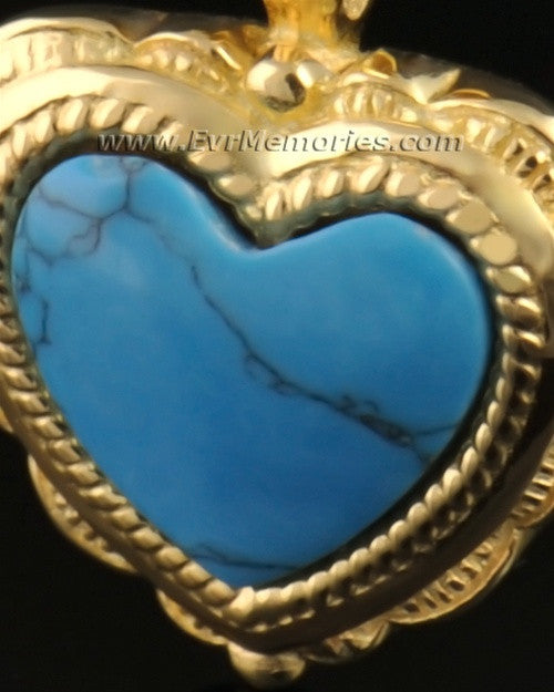 14k Gold Turquoise Heart Jewelry