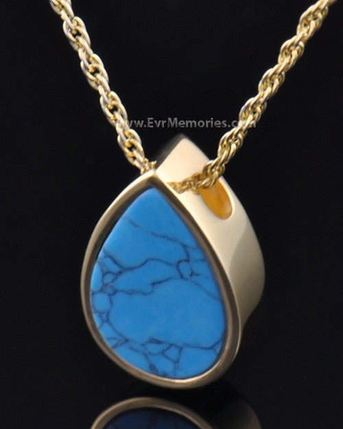 Gold Plated Turquoise Teardrop Jewelry