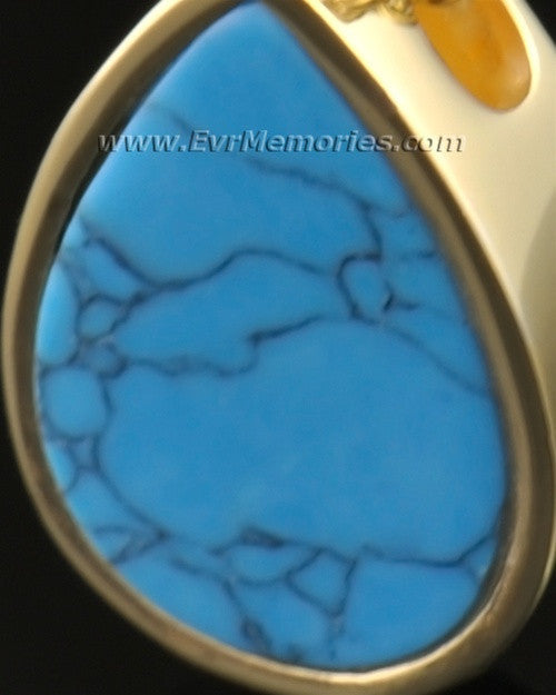 14k Gold Turquoise Teardrop Jewelry