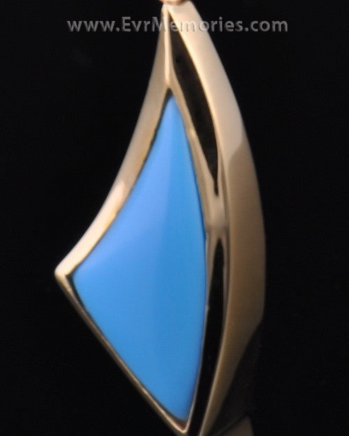 Gold Vermeil Turquoise Sail Away Jewelry Urn