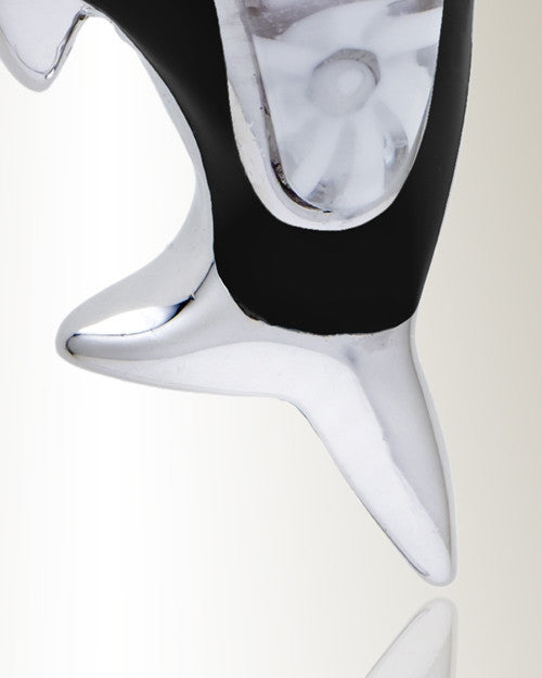 Black Graceful Dolphin Cremation Jewelry
