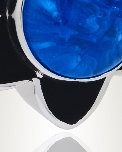 Blue Flowery Fascination Cremation Jewelry