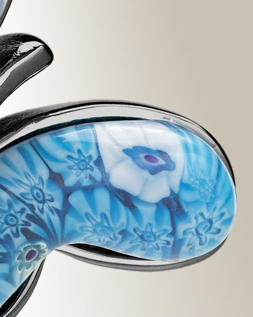 Black with Blue Majestic Butterfly Cremation Jewelry