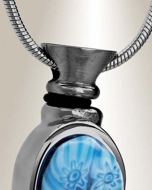 Black with Blue Majestic Butterfly Cremation Jewelry