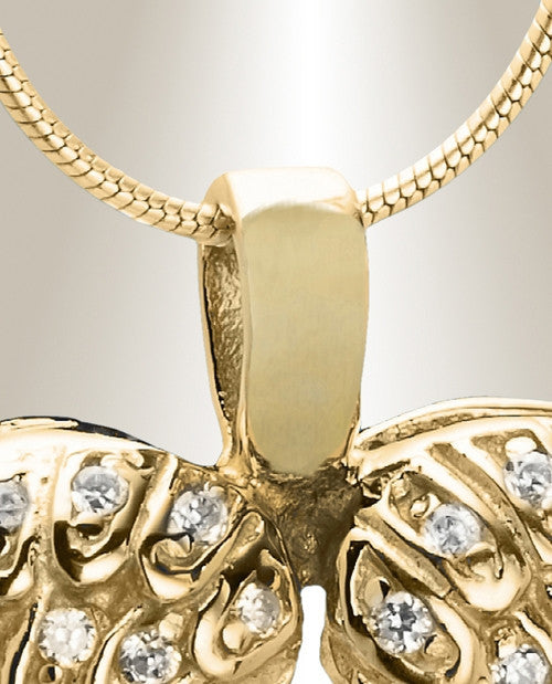 Gold Plated Wings of Hope Cremation Jewelry