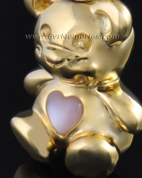 Gold Plated Tickle Me Pink Bear Jewelry