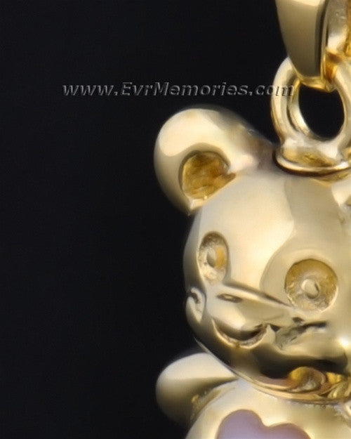 Gold Plated Tickle Me Pink Bear Jewelry