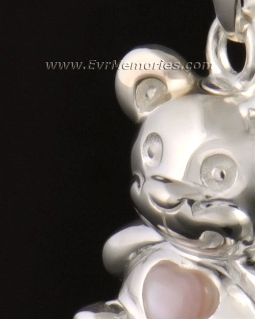 14k White Gold Tickle Me Pink Bear Jewelry Pendant