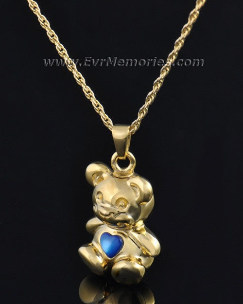 Gold Plated Baby Blue Bear Jewelry