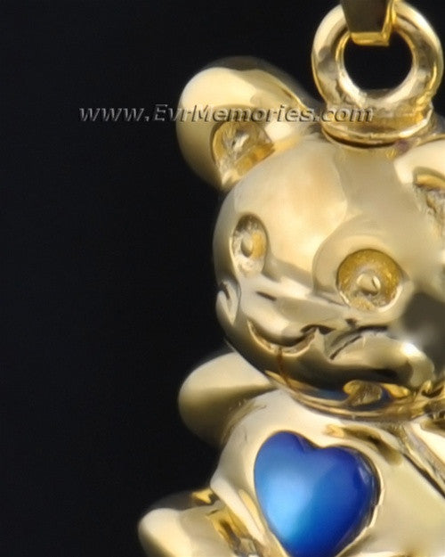 Gold Plated Baby Blue Bear Jewelry