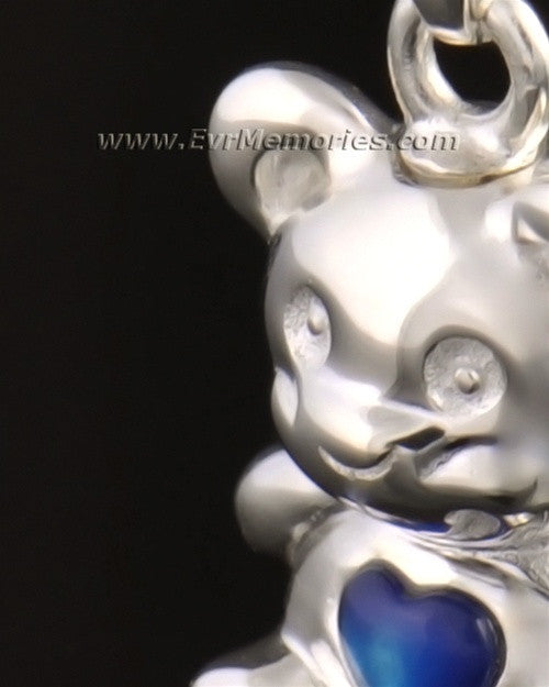 14k White Gold Baby Blue Bear Jewelry Pendant