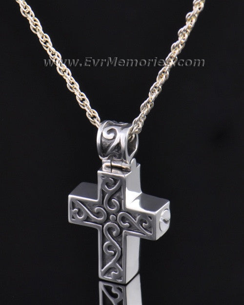 Silver Carved Cross Jewelry Pendant