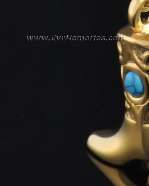 Gold Plated Western Boot Urn Jewelry