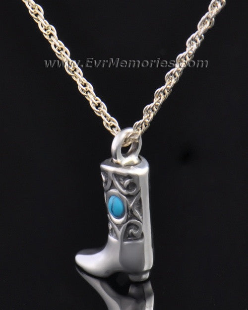 Silver Western Boot Jewelry Pendant