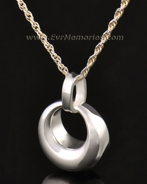 14k White Gold Perpetual Round Jewelry Pendant
