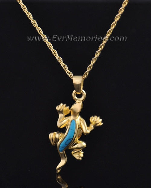 Gold Plated Gallant Gecko Memorial Pendant