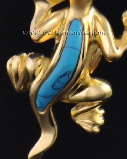 Gold Plated Gallant Gecko Memorial Pendant