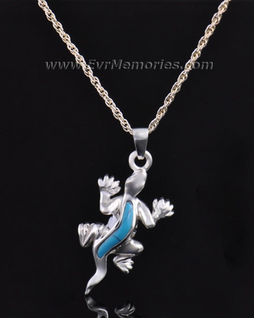 Silver Gallant Gecko Jewelry Pendant