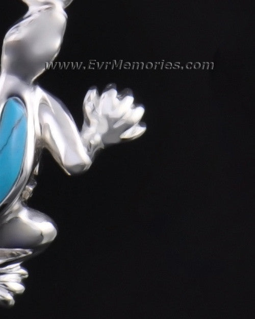 Silver Gallant Gecko Jewelry Pendant