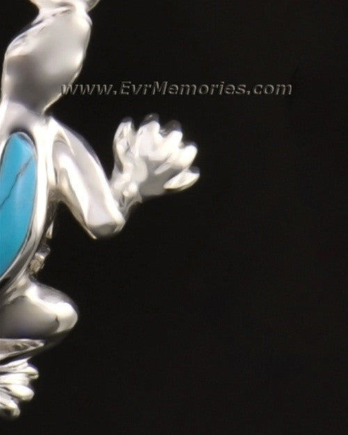 14k White Gold Gallant Gecko Jewelry Pendant