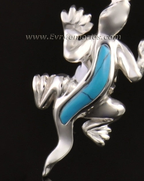 14k White Gold Gallant Gecko Jewelry Pendant