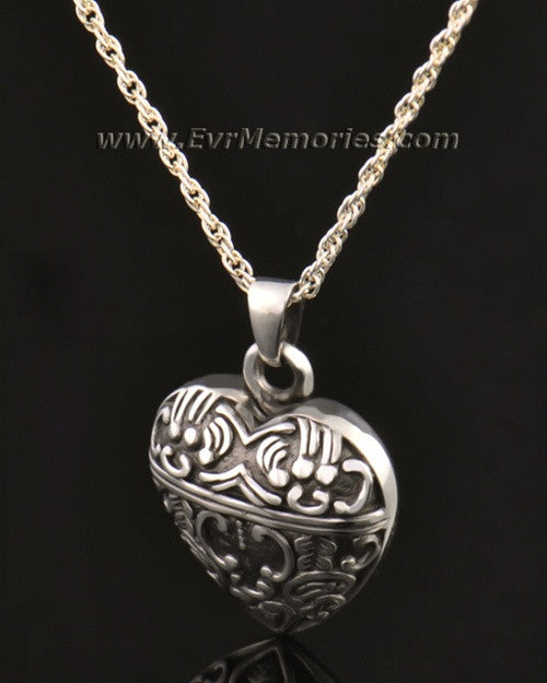 14k White Gold Expressive Heart Jewelry Pendant