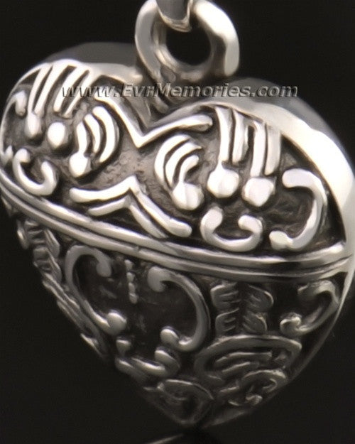 14k White Gold Expressive Heart Jewelry Pendant