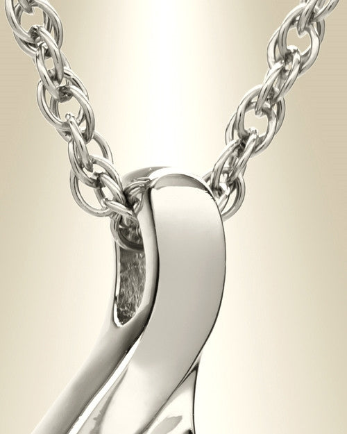 14k White Gold Harmonious Music Note Memorial Locket