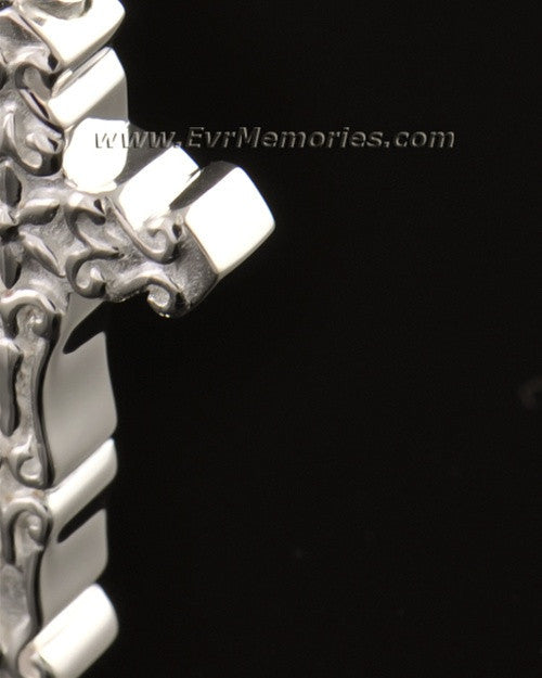 14k White Gold Delicate Cross Memorial Locket
