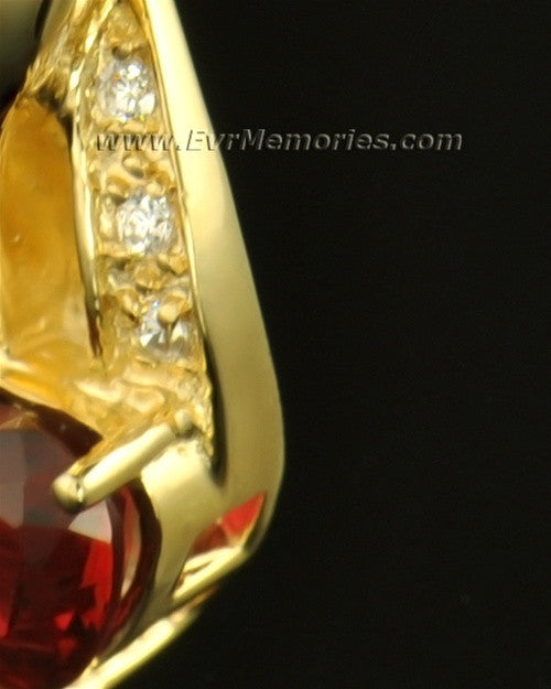 14k Gold Flames of Love Memorial Locket