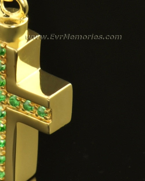 14k Gold Trusting Cross Memorial Locket