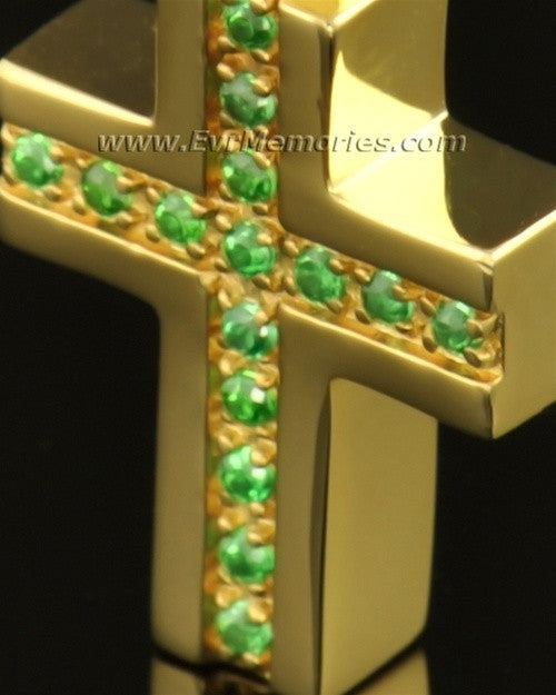 14k Gold Trusting Cross Memorial Locket