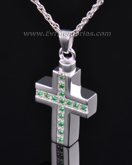 Sterling Silver Trusting Cross Memorial Locket