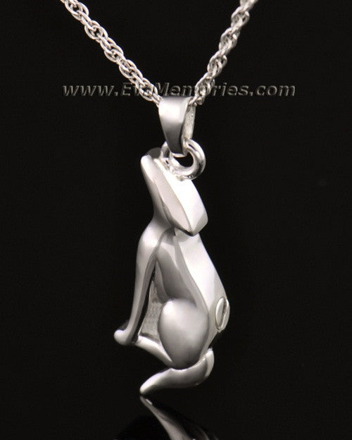 14k White Gold Deserving Dog Memorial Locket