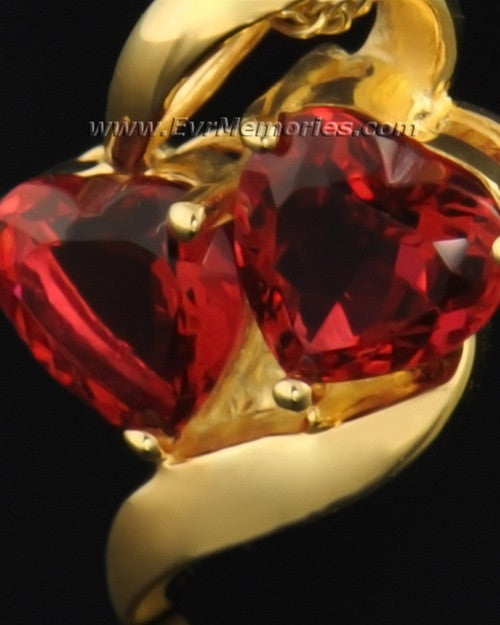 Gold Plated Passionate Hearts Memorial Locket